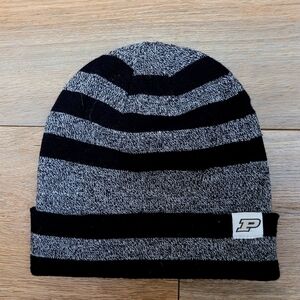 Purdue Boilermakers Striped Knit Beanie Winter Beanie Hat